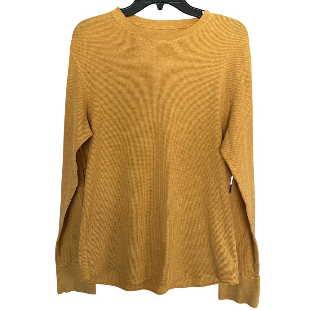 Gap Mustard Yellow Waffle Knit Thermal Long Sleeve Top Women’s Medium